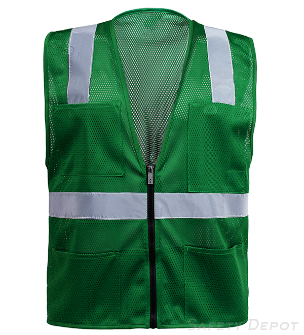 Green Hi visible mesh safety vest MSD1001GR